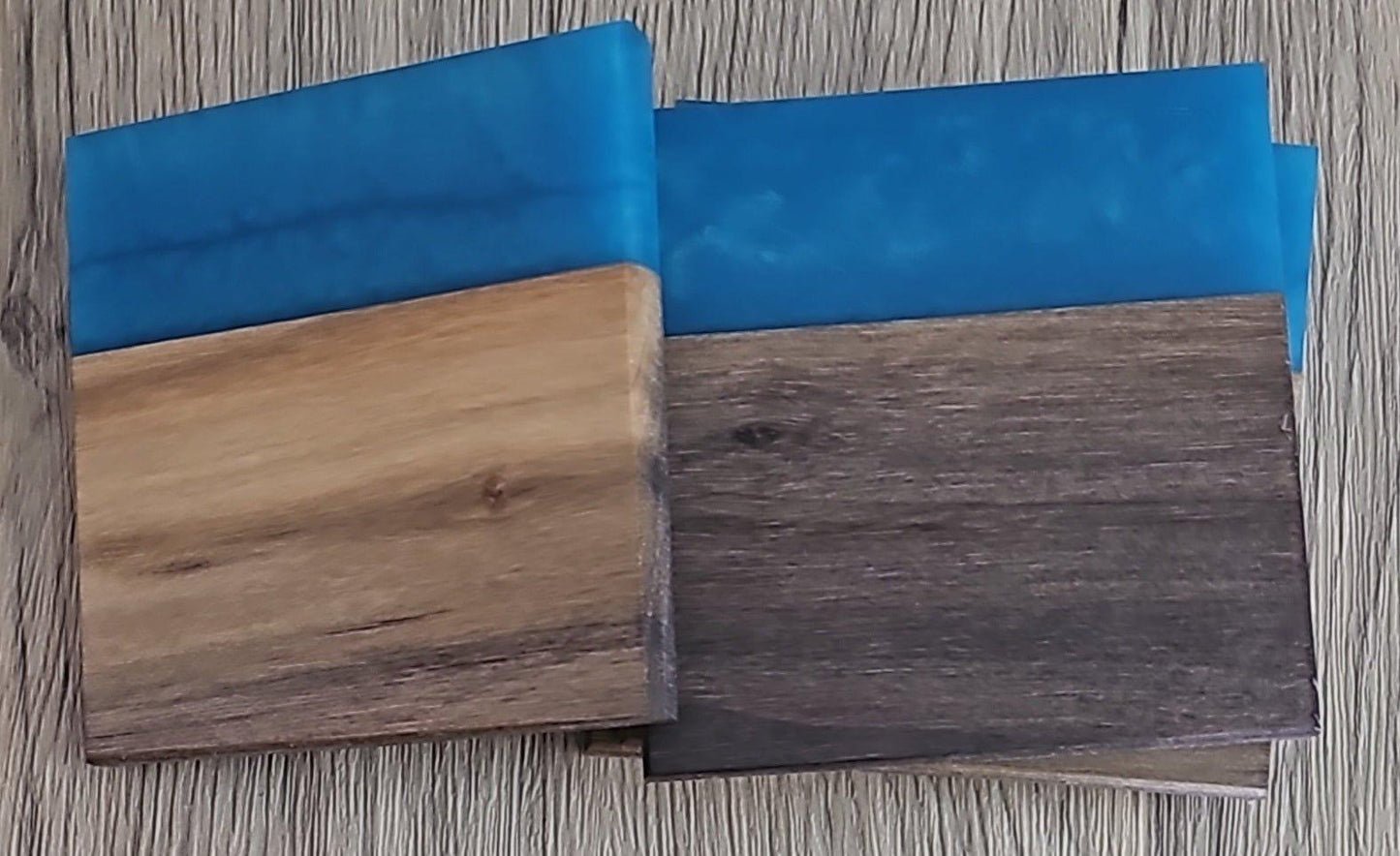 Walnut with Sea Blue Epoxy Coaster