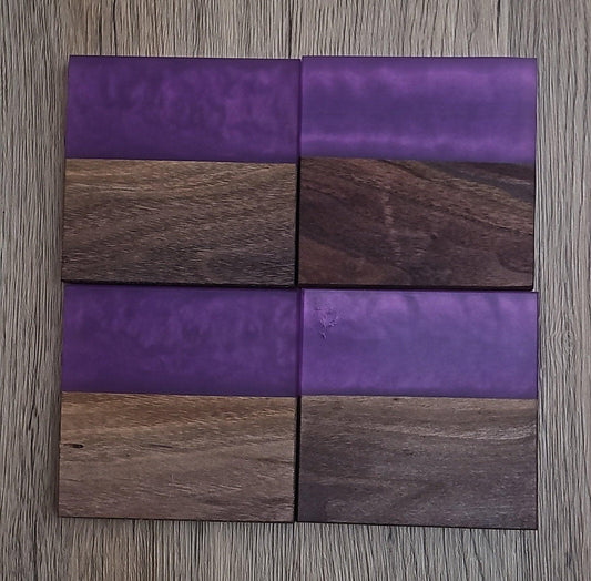 Walnut with Violet Epoxy Coaster